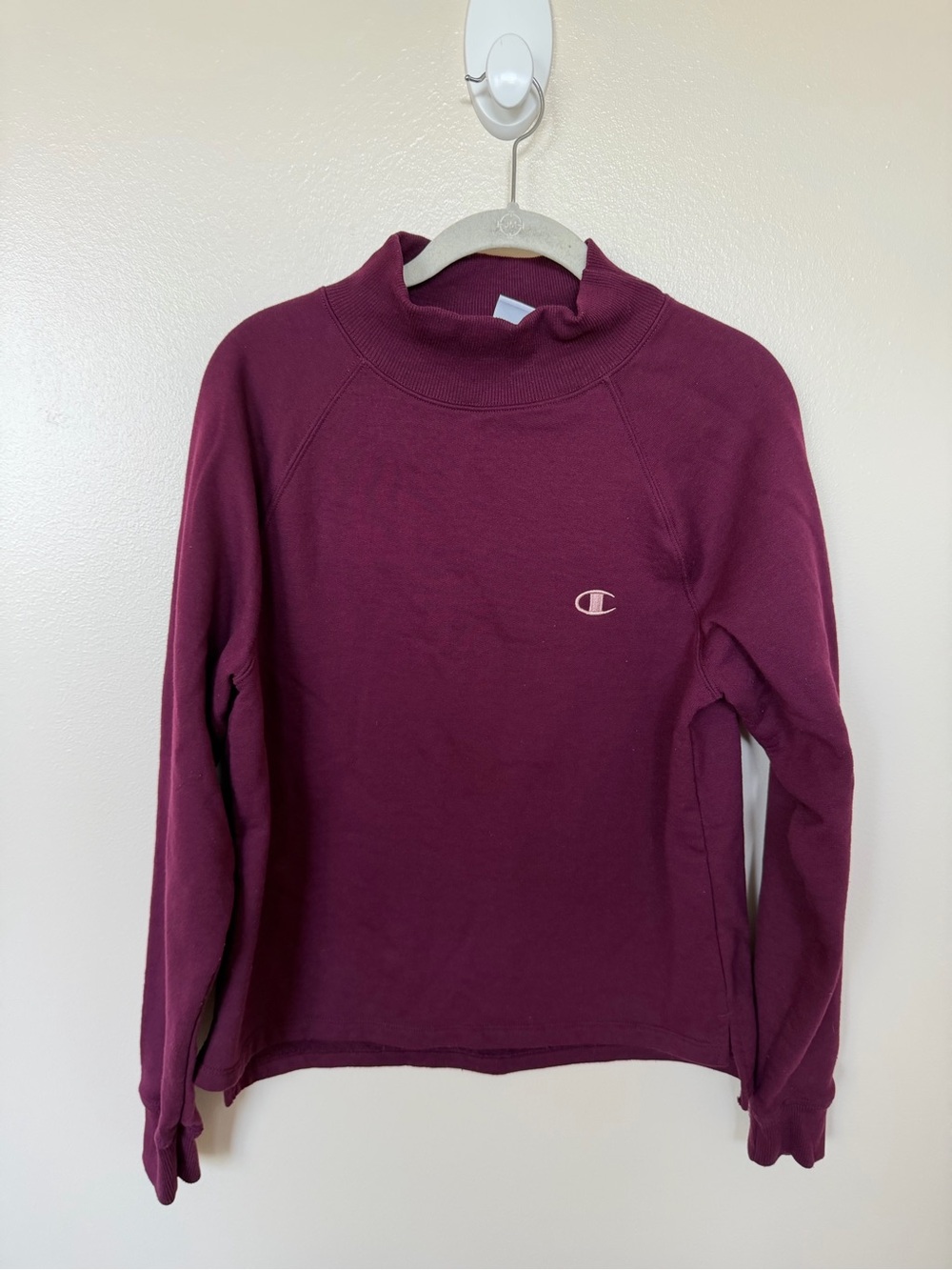 CHAMPION Maroon Mock Neck Sweatshirt